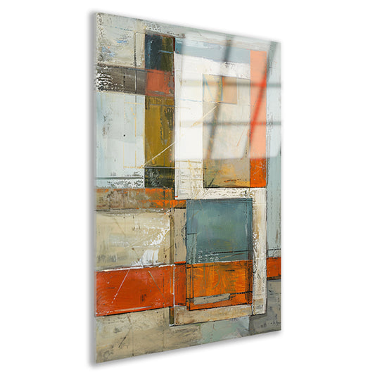 Moderne abstracte geometrische kunst met kleuren acrylglas