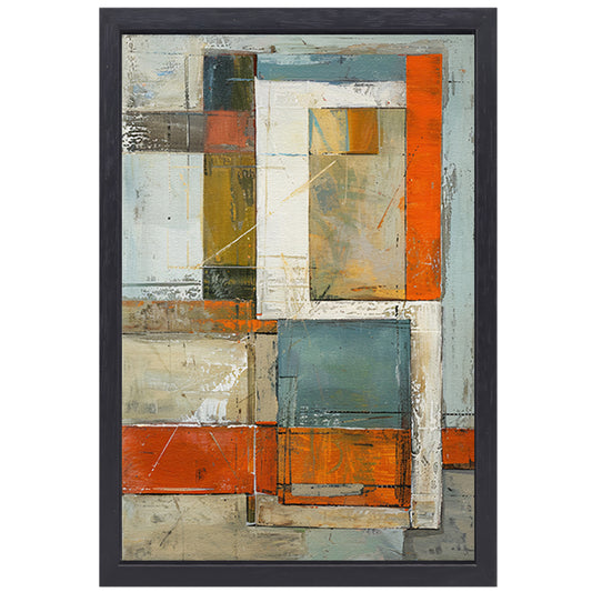 Moderne abstracte geometrische kunst met kleuren canvas met baklijst