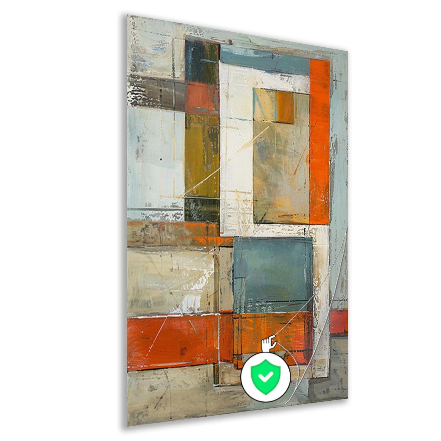 Moderne abstracte geometrische kunst met kleuren poster