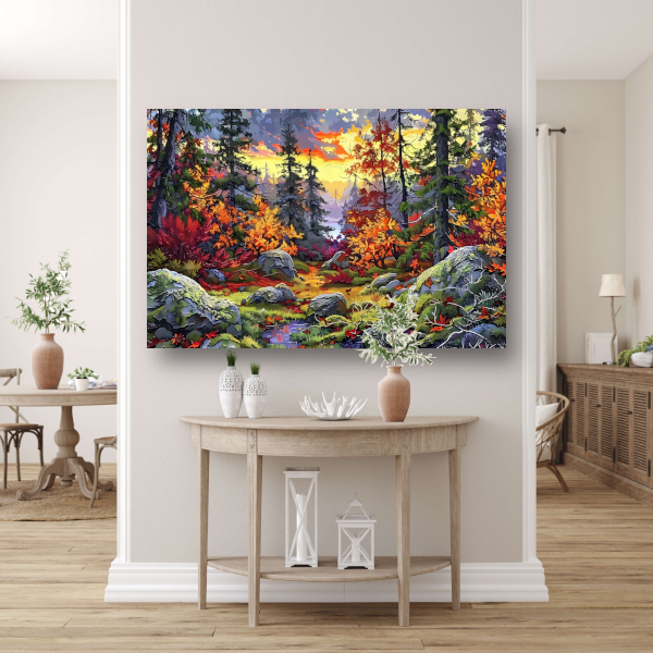Avondschemering in het bos - Van Gogh canvas