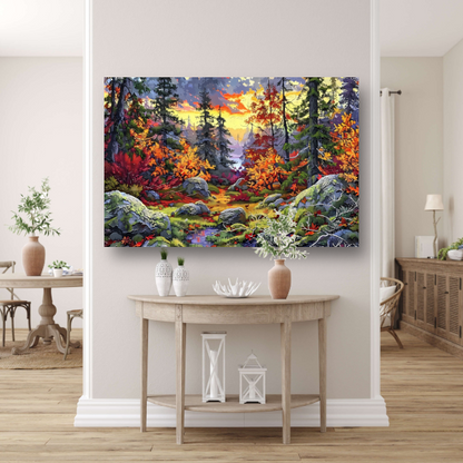 Avondschemering in het bos - Van Gogh canvas