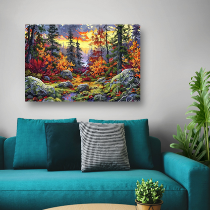 Avondschemering in het bos - Van Gogh canvas