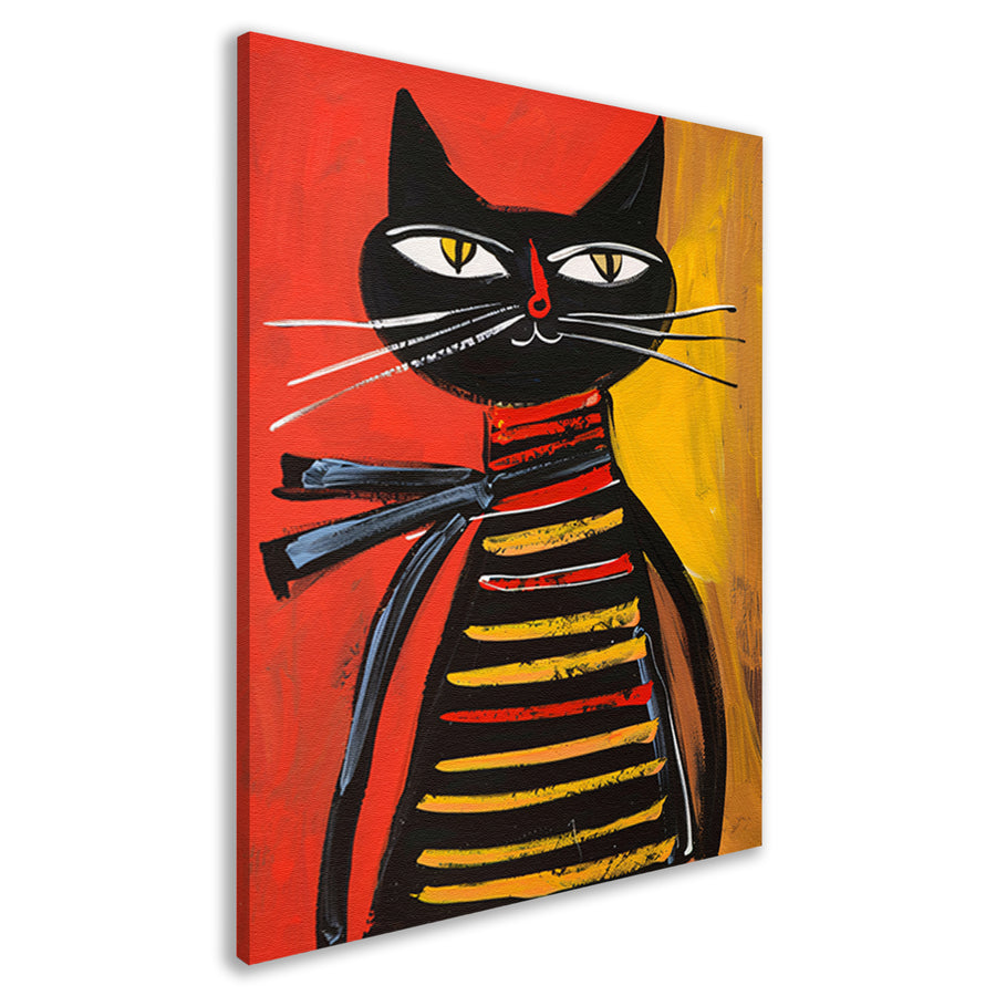 Modern popart  van een gestreepte kat canvas