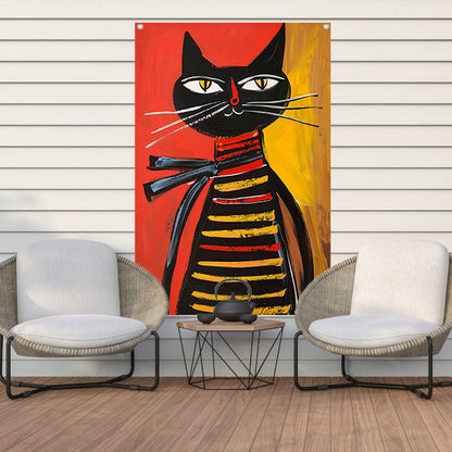 Modern popart  van een gestreepte kat tuinposter