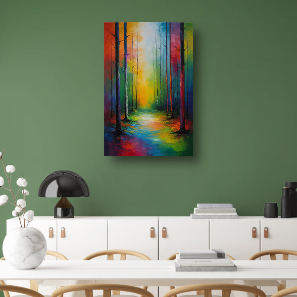 Betoverend Kleurrijk Bospad bij Zonsopgang acrylglas