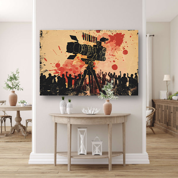 Cinema Celebratie in Expressieve Kleuren canvas