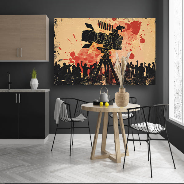 Cinema Celebratie in Expressieve Kleuren canvas