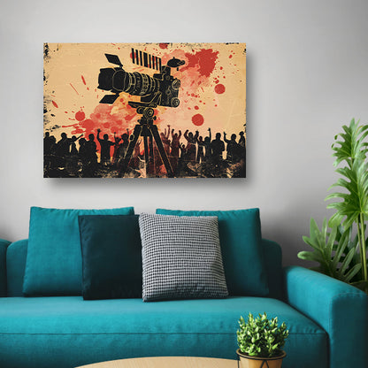 Cinema Celebratie in Expressieve Kleuren canvas