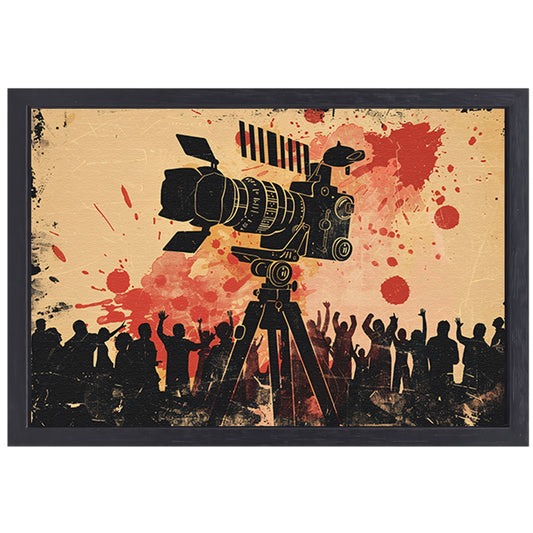 Cinema Celebratie in Expressieve Kleuren canvas met baklijst