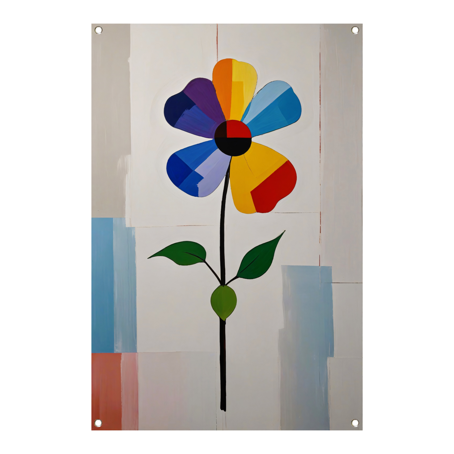 Abstracte Weergave van Kleurrijke Bloem tuinposter