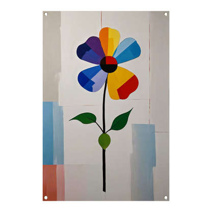 Abstracte Weergave van Kleurrijke Bloem tuinposter