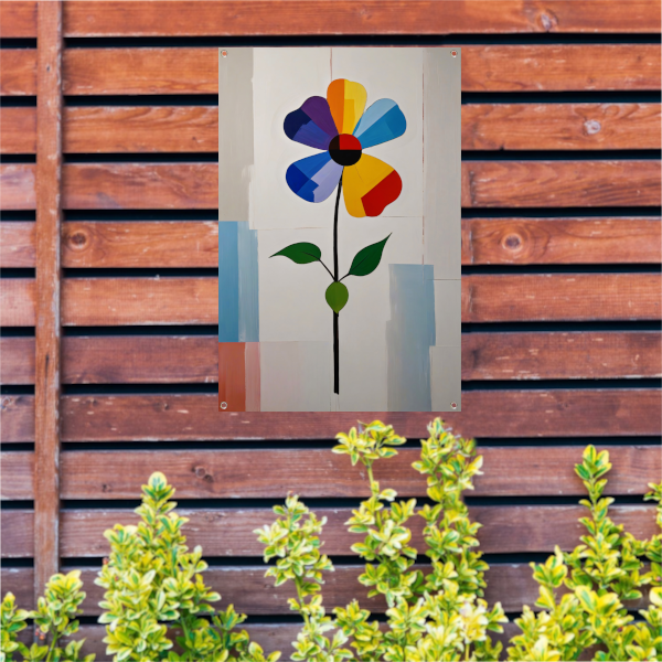 Abstracte Weergave van Kleurrijke Bloem tuinposter