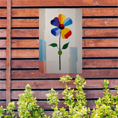 Abstracte Weergave van Kleurrijke Bloem tuinposter