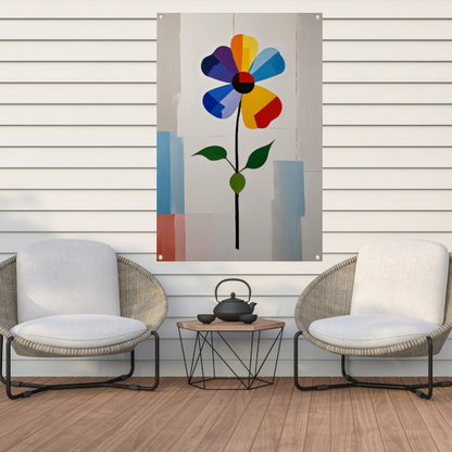 Abstracte Weergave van Kleurrijke Bloem tuinposter
