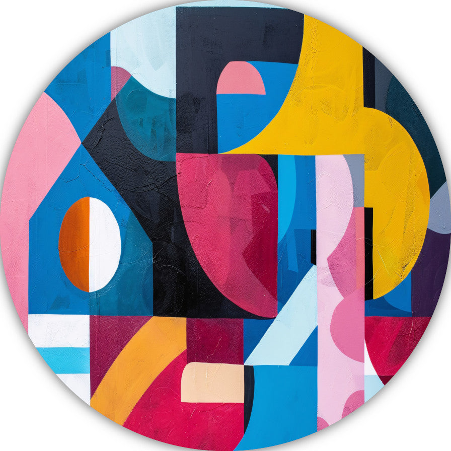 Abstracte Dans van Kleur en Vorm aluminium muurcirkel