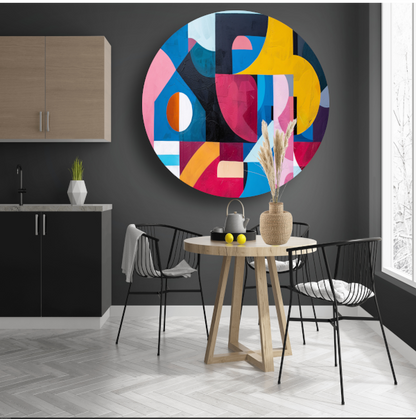 Abstracte Dans van Kleur en Vorm forex muurcirkel