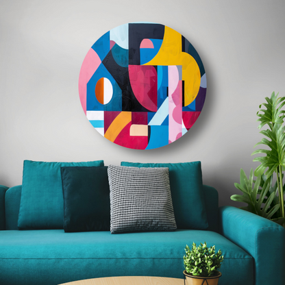 Abstracte Dans van Kleur en Vorm forex muurcirkel