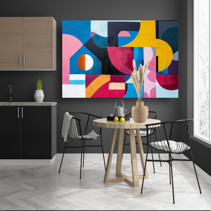 Abstracte Dans van Kleur en Vorm canvas