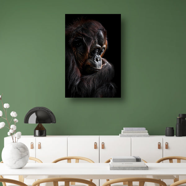 Diepzinnige blik van een Orang-oetan canvas