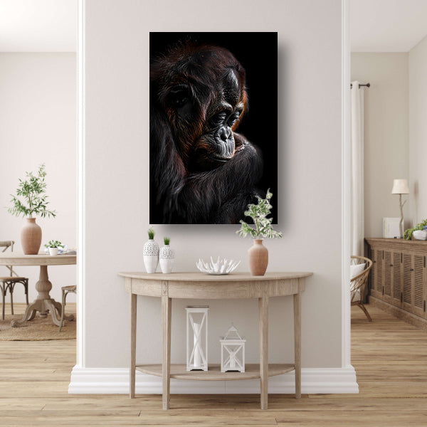Diepzinnige blik van een Orang-oetan canvas