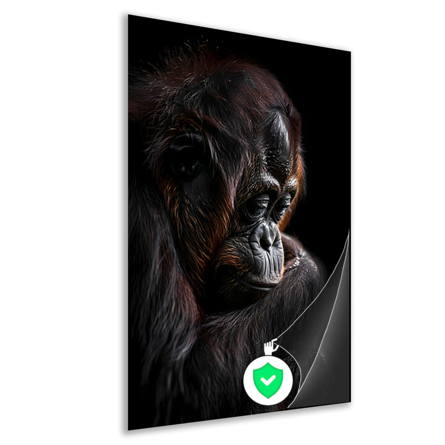 Diepzinnige blik van een Orang-oetan poster