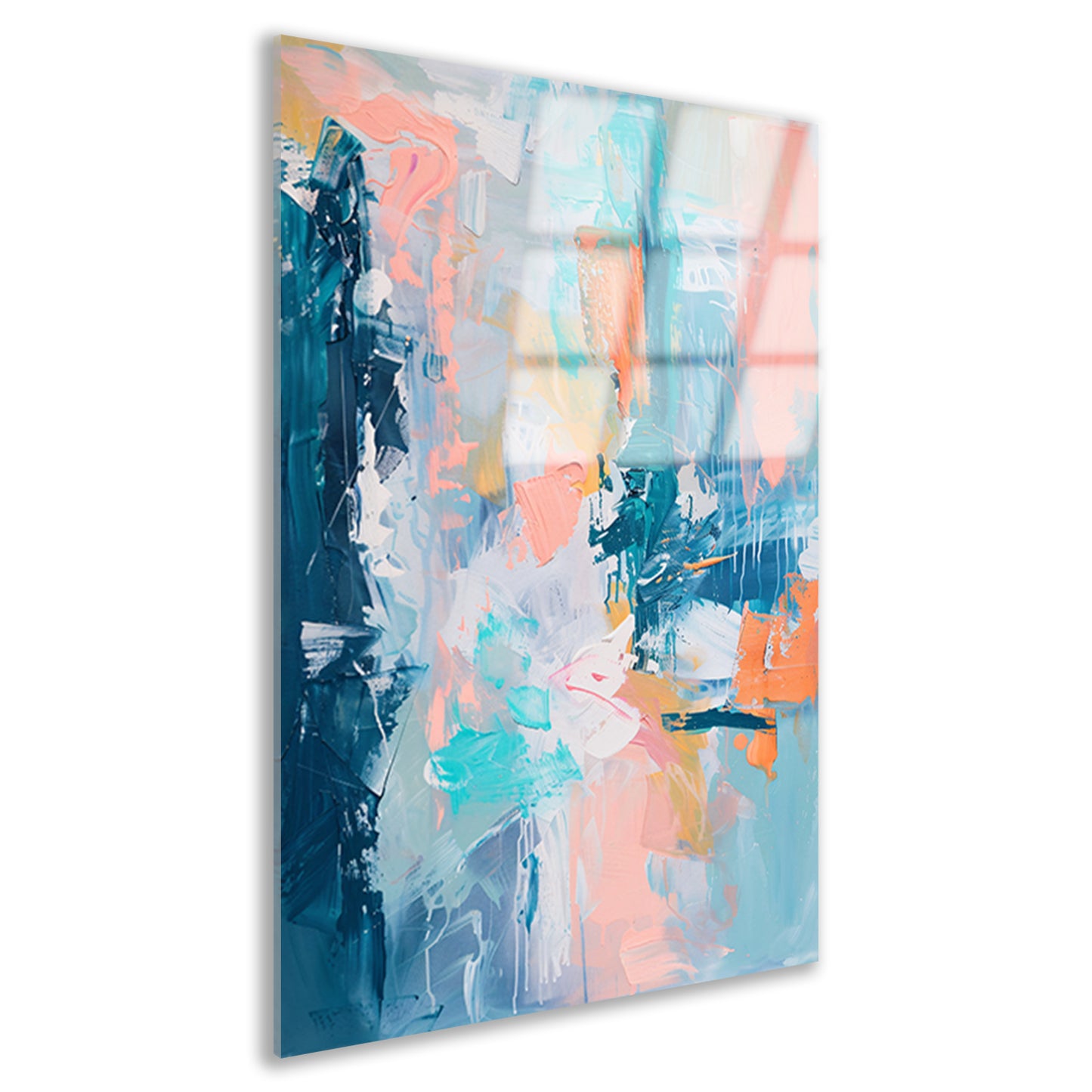 Kleurrijk abstract schilderij voor modern interieur acrylglas