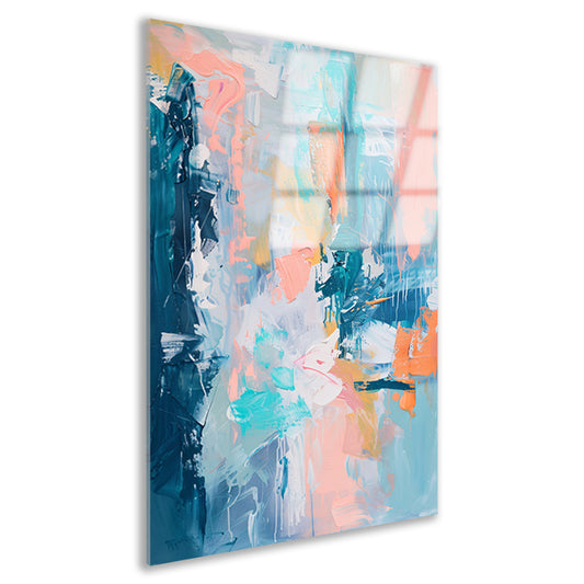 Kleurrijk abstract schilderij voor modern interieur acrylglas