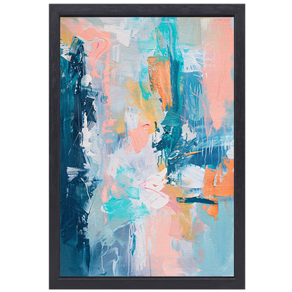 Kleurrijk abstract schilderij voor modern interieur canvas met baklijst