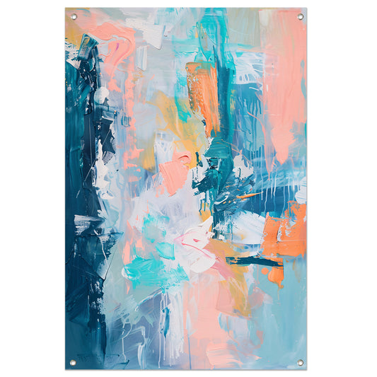 Kleurrijk abstract schilderij voor modern interieur tuinposter