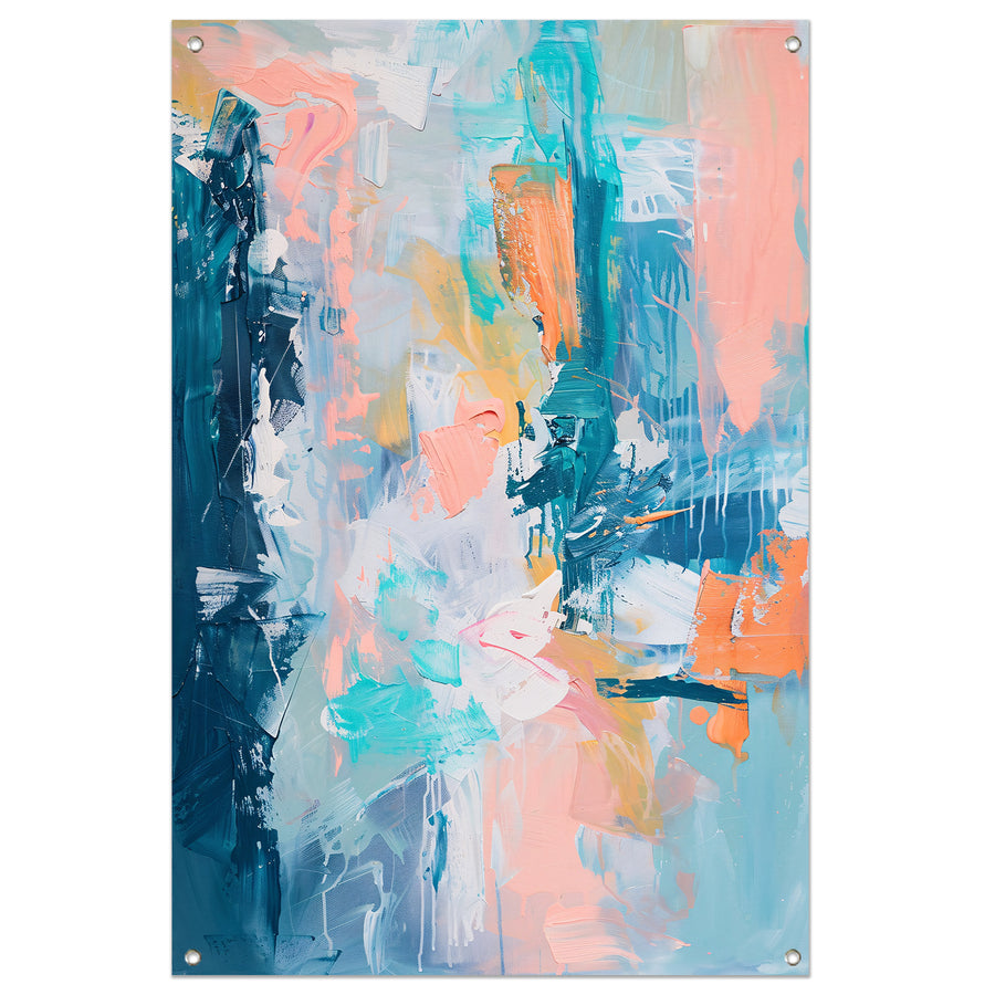 Kleurrijk abstract schilderij voor modern interieur tuinposter