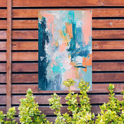 Kleurrijk abstract schilderij voor modern interieur tuinposter