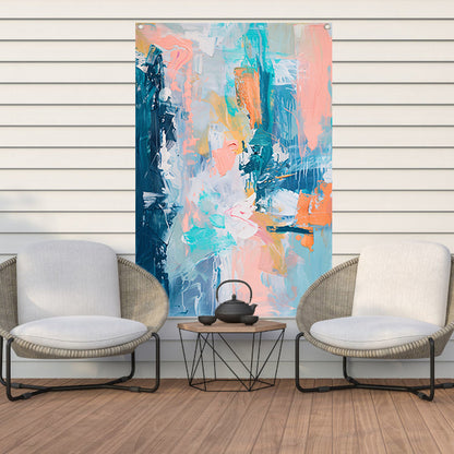 Kleurrijk abstract schilderij voor modern interieur tuinposter