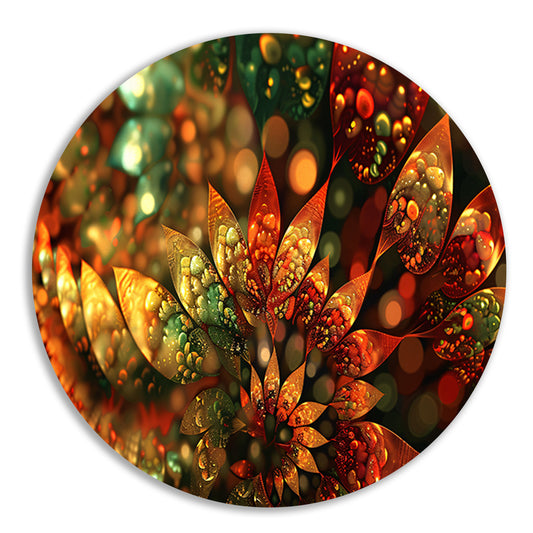 Abstracte Bloemen Compositie forex muurcirkel