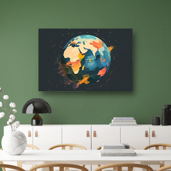 Abstracte kleurrijke wereld met sterren acrylglas