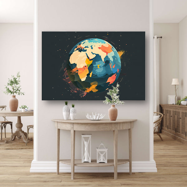 Abstracte kleurrijke wereld met sterren acrylglas