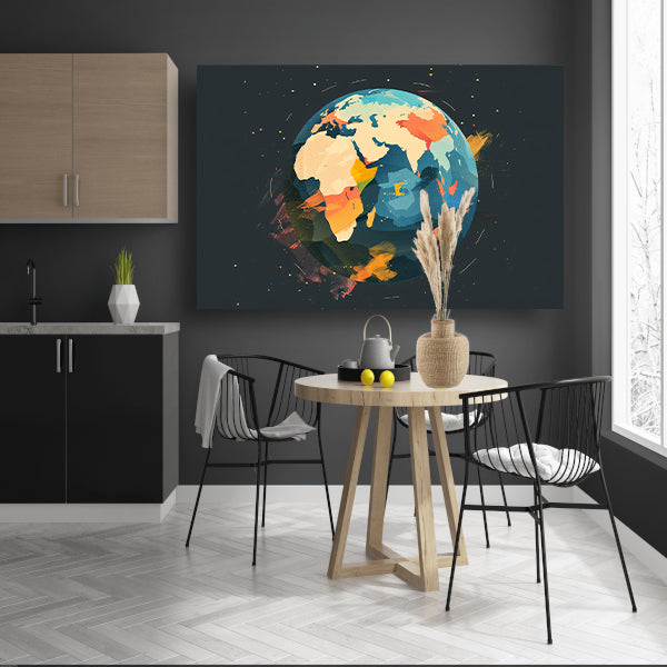 Abstracte kleurrijke wereld met sterren acrylglas