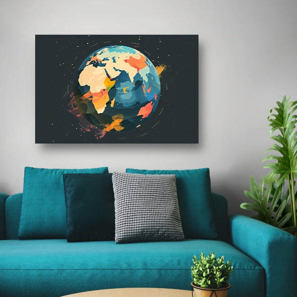Abstracte kleurrijke wereld met sterren acrylglas