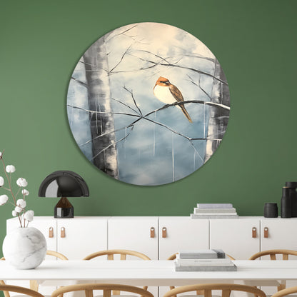 Winterse rustplaats voor een solitaire vogel forex muurcirkel