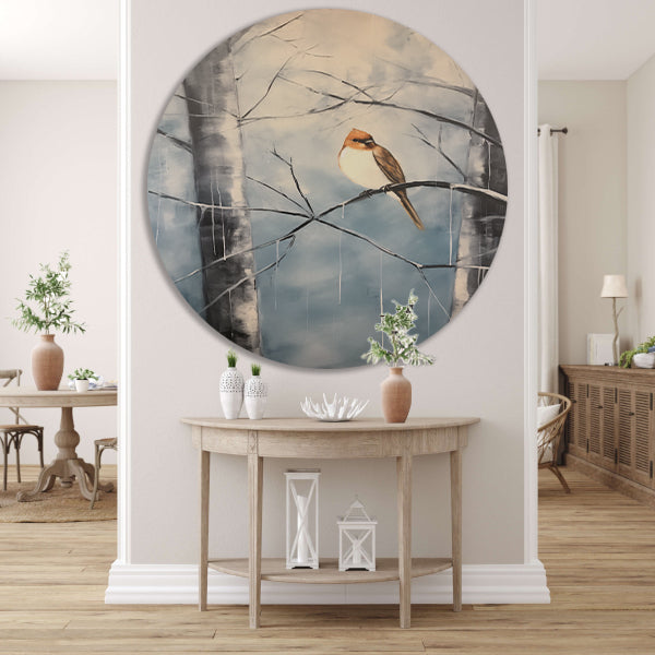Winterse rustplaats voor een solitaire vogel forex muurcirkel