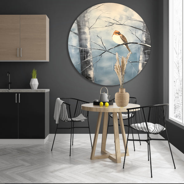 Winterse rustplaats voor een solitaire vogel forex muurcirkel