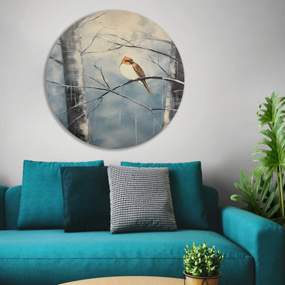 Winterse rustplaats voor een solitaire vogel forex muurcirkel
