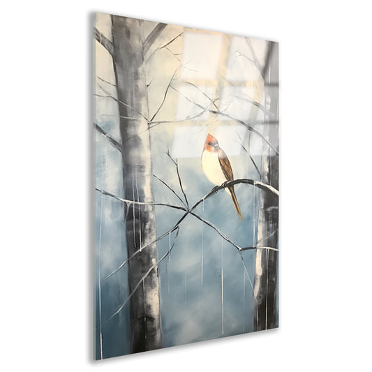 Winterse rustplaats voor een solitaire vogel Acrylglas