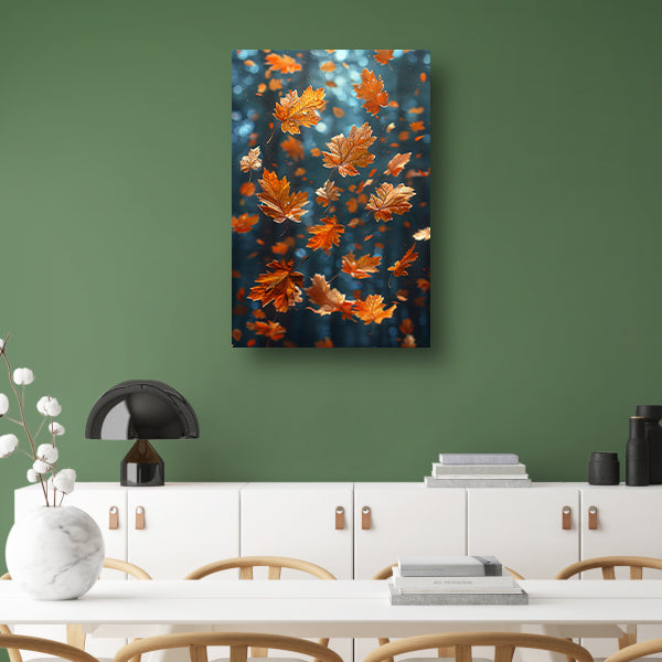 Dansende Herfstbladeren in Zonneschijn canvas met baklijst