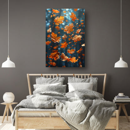 Dansende Herfstbladeren in Zonneschijn poster