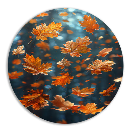 Dansende Herfstbladeren in Zonneschijn forex muurcirkel