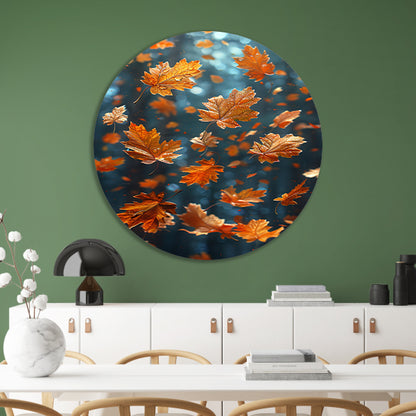 Dansende Herfstbladeren in Zonneschijn forex muurcirkel