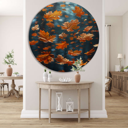 Dansende Herfstbladeren in Zonneschijn forex muurcirkel