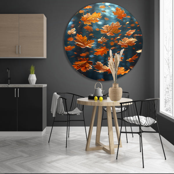 Dansende Herfstbladeren in Zonneschijn forex muurcirkel