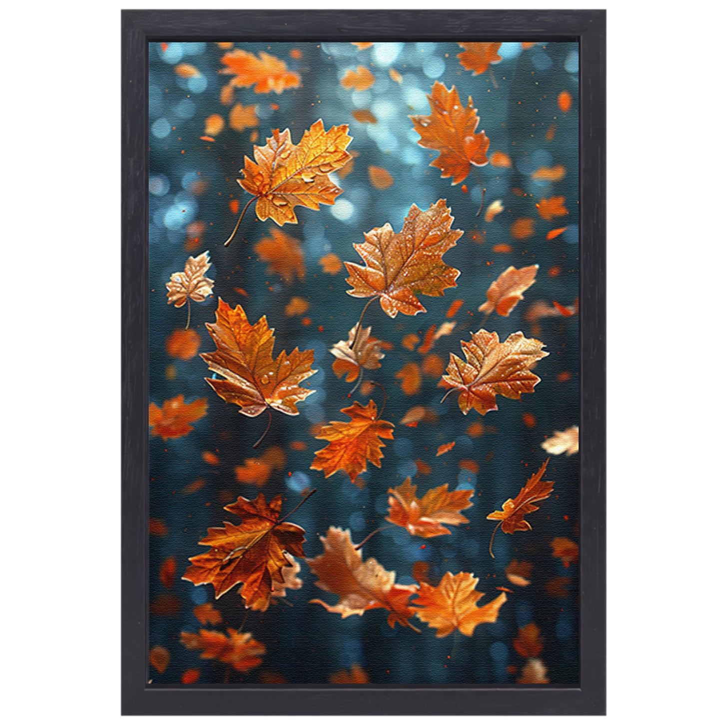 Dansende Herfstbladeren in Zonneschijn canvas met baklijst