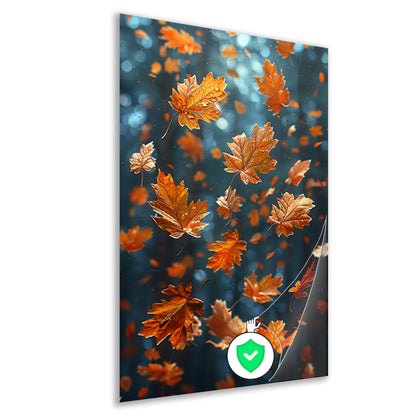 Dansende Herfstbladeren in Zonneschijn poster